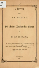 A letter from an elder in an old school Presbyterian church to his son at college_cover