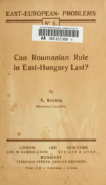 Can Roumanian rule in East-Hungary last?_cover