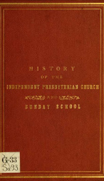 History of the Independent Presbyterian Church and Sunday school, Savannah, Ga_cover