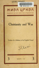 Christianity and war; letters of a Serbian to his English friend_cover