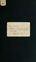 Speech of Hon. George W. Julian, of Indiana, on the slavery question, delivered in the House of Representatives, May 14, 1850_cover