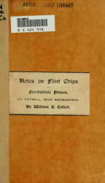 Notes on flint chips and pre-historic phases at Tutnall, near Bromsgrove_cover