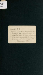 Foreign policy--Cuba. Speech of Hon. E.C. Marshall, of California, in the House of Representatives, January 6, 1853 ... on the conduct of the present administration in regard to Cuba, and our foreign policy generally_cover