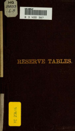 Tables giving reserves at the end of each policy year for ten years, on kinds of policies issued by the Life association of America .._cover