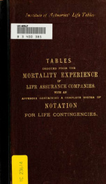 Tables deduced from The mortality experience of life assurance companies_cover