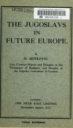 The Jugoslavs in future Europe_cover