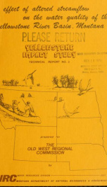 The effect of altered streamflow on the water quality of the Yellowstone River Basin, Montana 1977_cover