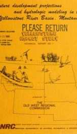 Future development projections and hydrologic modeling in the Yellowstone River Basin, Montana 1977_cover