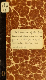 A Narrative of the Indian and civil wars in Virginia, in the years 1675 and 1676_cover