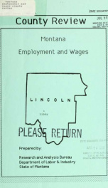 Montana employment and wages county review 1988?_cover
