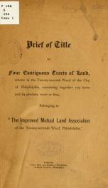 Brief of title to four contiguous tracts of land_cover
