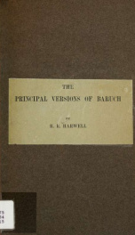 The principal versions of Baruch_cover
