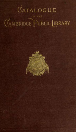 Catalogue of the Cambridge Public Library, 1887_cover