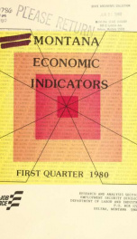 Montana economic indicators 1980 1ST QTR_cover