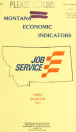 Montana economic indicators 1977 3RD QTR_cover