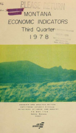 Montana economic indicators 1978 3RD QTR_cover