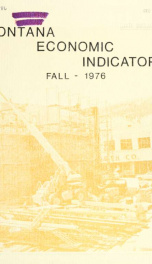 Montana economic indicators FALL 1976_cover