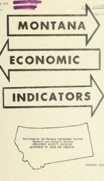 Montana economic indicators 1973 V. 2, NO. 1_cover