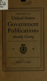 Monthly catalog of United States Government publications 1941-1942_cover