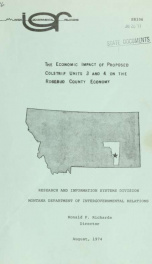 The economic impact of proposed Colstrip units 3 and 4 on the Rosebud County economy 1974_cover