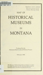 Map of Montana's historical museums 1980_cover