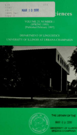 Studies in the linguistic sciences 25:1 (1995:Sp)_cover