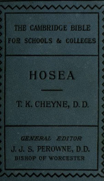 Hosea, with notes and introduction_cover