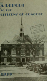 Annual report of the receipts and expenditures of the city of Concord 1939_cover