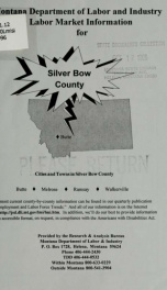 Labor market information for Silver Bow County 1996_cover