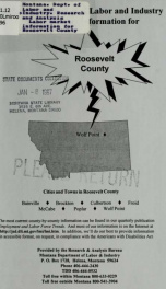 Labor market information for Roosevelt County 1996_cover
