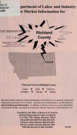 Labor market information for Richland County 1998_cover