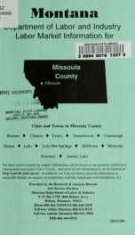 Labor market information for Missoula County 2000_cover