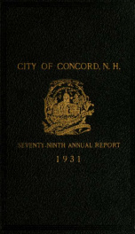 Annual report of the receipts and expenditures of the city of Concord 1931_cover