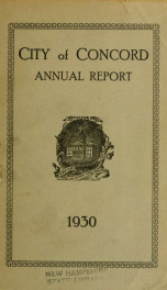 Annual report of the receipts and expenditures of the city of Concord 1930_cover