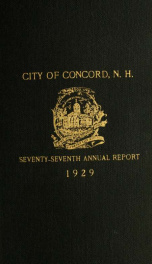 Annual report of the receipts and expenditures of the city of Concord 1929_cover