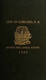 Annual report of the receipts and expenditures of the city of Concord 1923_cover