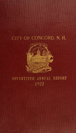 Annual report of the receipts and expenditures of the city of Concord 1922_cover