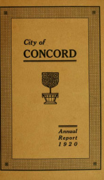 Annual report of the receipts and expenditures of the city of Concord 1920_cover