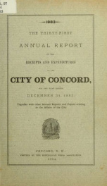 Annual report of the receipts and expenditures of the city of Concord 1883_cover