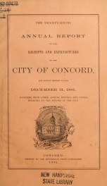 Annual report of the receipts and expenditures of the city of Concord 1881_cover