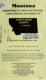 Labor market information for Judith Basin County 2001_cover