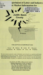 Labor market information for Judith Basin County 1998_cover