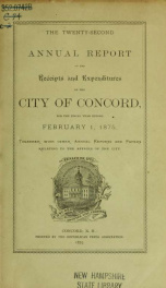 Annual report of the receipts and expenditures of the city of Concord 1875_cover