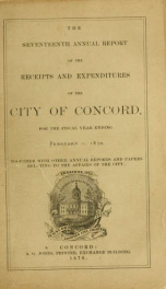 Annual report of the receipts and expenditures of the city of Concord 1870_cover