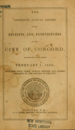 Annual report of the receipts and expenditures of the city of Concord 1868_cover