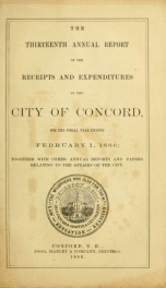 Annual report of the receipts and expenditures of the city of Concord 1866_cover