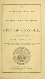 Annual report of the receipts and expenditures of the city of Concord 1865_cover