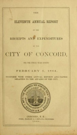 Annual report of the receipts and expenditures of the city of Concord 1864_cover