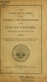 Annual report of the receipts and expenditures of the city of Concord 1857_cover