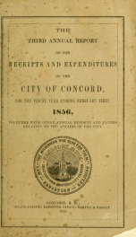 Annual report of the receipts and expenditures of the city of Concord 1856_cover